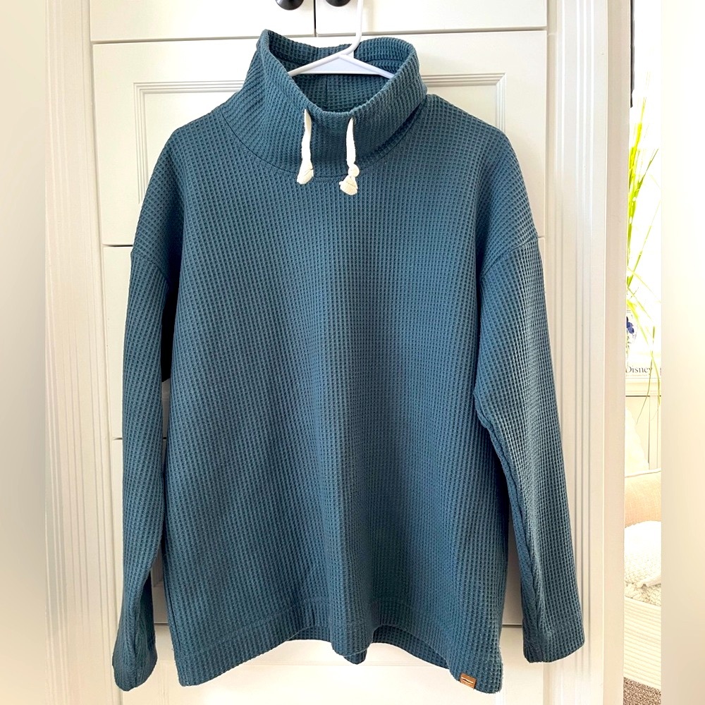 L.L. Bean Waffle Knit Cowl Neck